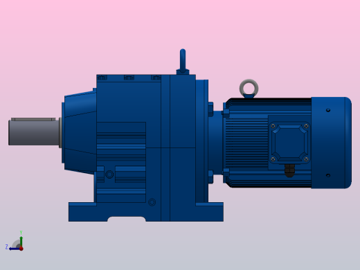 R77底脚轴伸式安装斜齿轮减速机R77-YVB0.25-4P-71-M1-0°右视缩略图