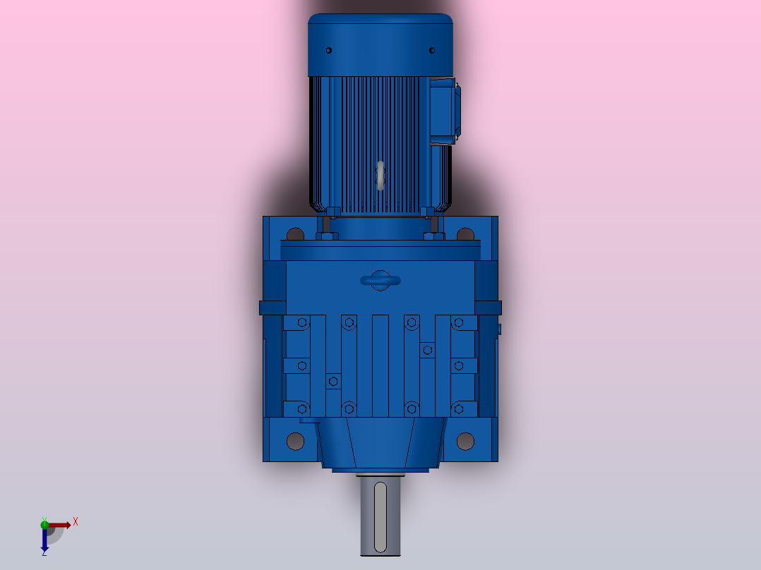 R77底脚轴伸式安装斜齿轮减速机R77-YVB0.25-4P-71-M1-0°俯视图