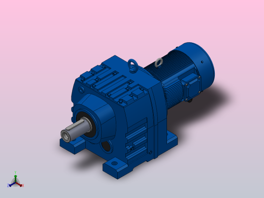 R77底脚轴伸式安装斜齿轮减速机R77-YVB0.25-4P-71-M1-0°正等轴测缩略图