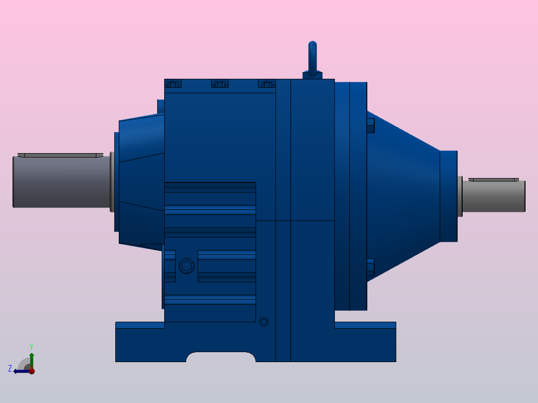 RS137底脚轴伸式安装斜齿轮减速机RS137-5.15-M1右视图