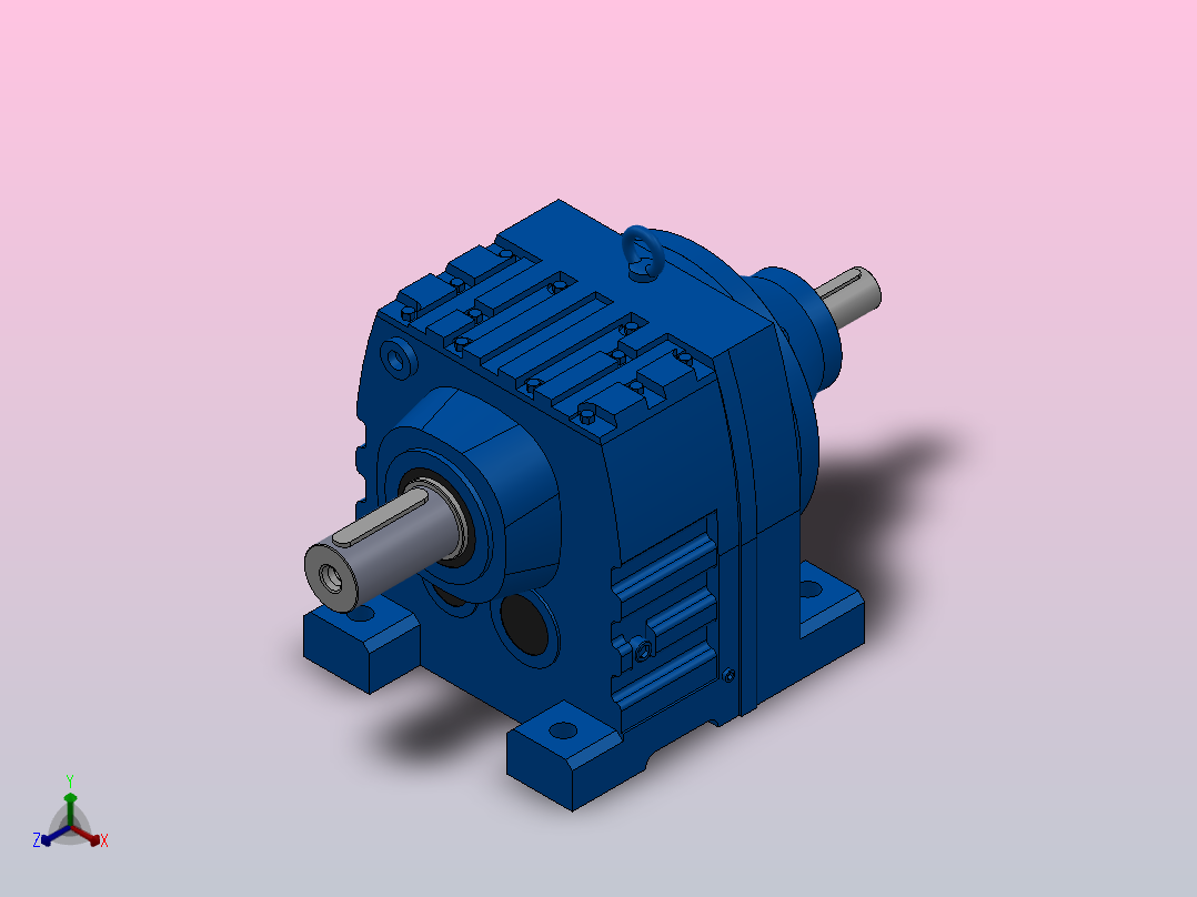 RS137底脚轴伸式安装斜齿轮减速机RS137-5.15-M1正等轴测图