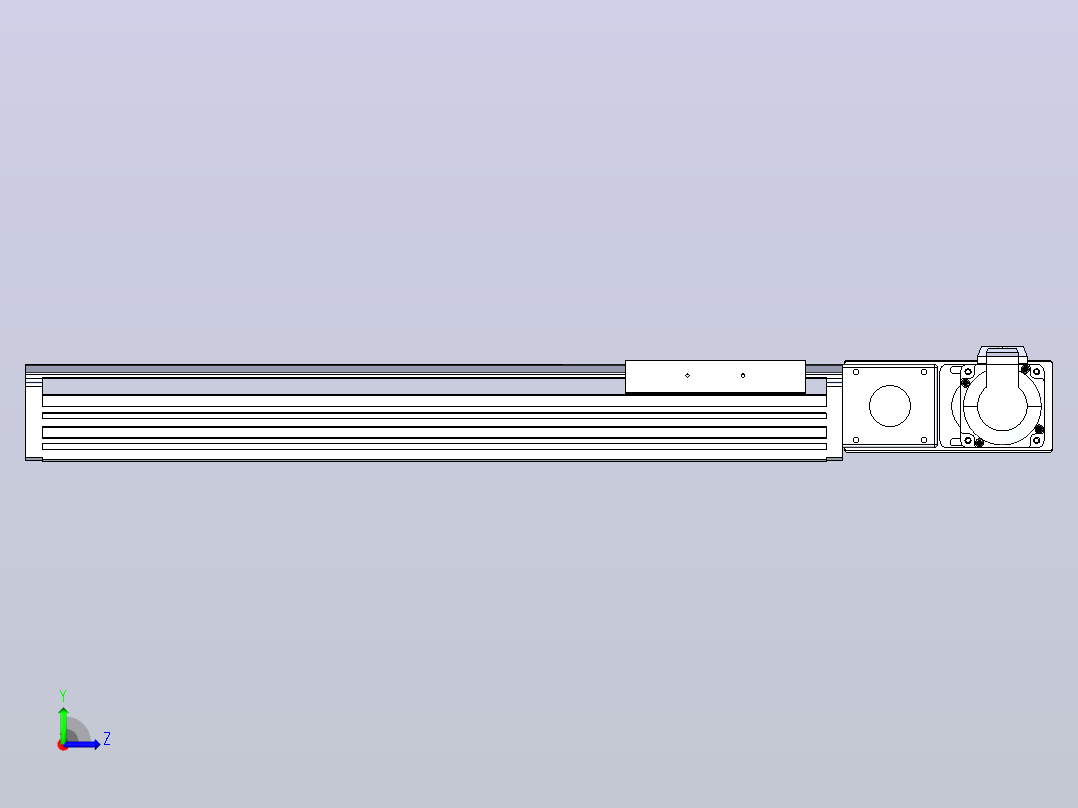 皮带直线轴半封闭可选导轨TPA-HNB-120D-110-L350-MR-Y-P40-N3左视图