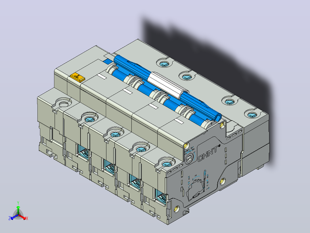 DZ158LE-125H 4P剩余电流动作断路器202203.stp主视图