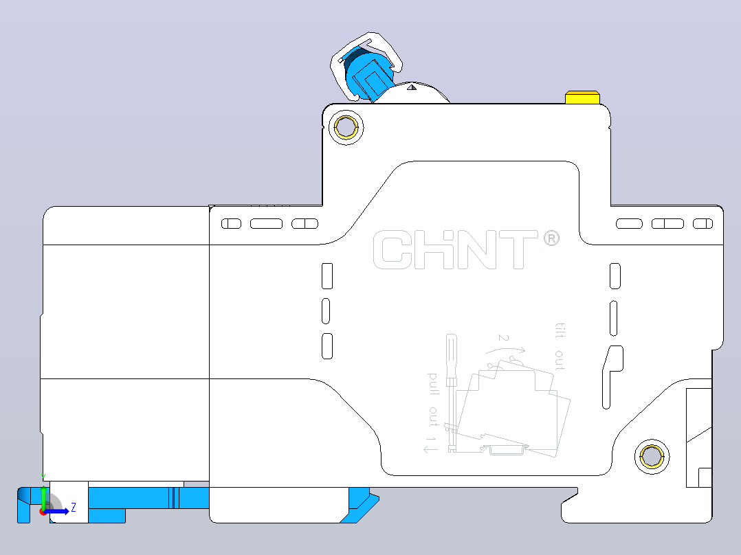 DZ158LE-125H 4P剩余电流动作断路器202203.stp左视图