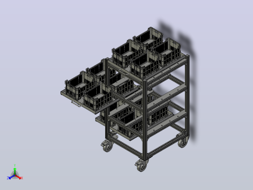 铝制手推车架3D数模图纸 IGS STEP格式
