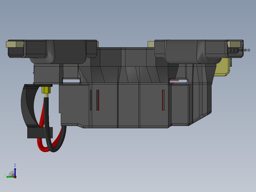 10英寸FPV四轴飞行器结构3D图纸 Solidworks设计后视图