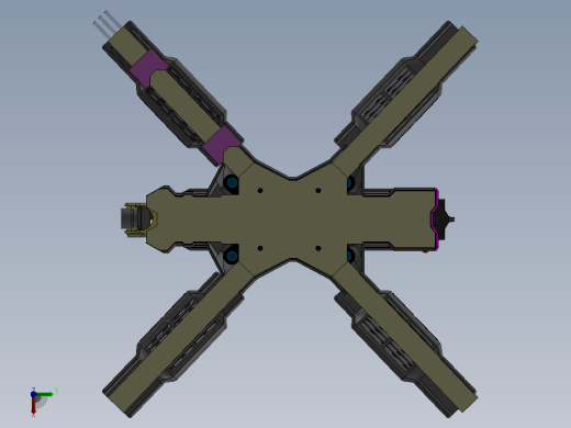 10英寸FPV四轴飞行器结构3D图纸 Solidworks设计俯视缩略图