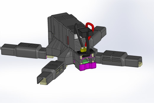 10英寸FPV四轴飞行器结构3D图纸 Solidworks设计缩略图