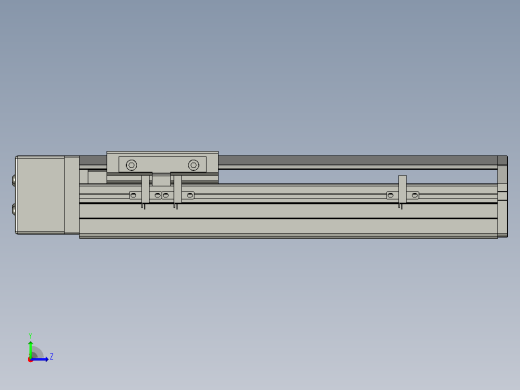 SYS12-BR-150-200W滚珠花健、支撑座、滚珠丝杠、交叉导轨、直线模组.STEP左视缩略图