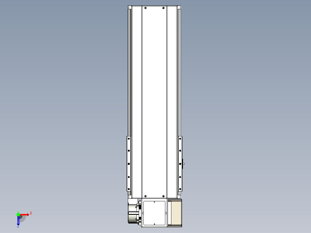 皮带直线轴半封闭可选导轨TPA-HNB-220D-176-L400-RP-Y-P1K-N3俯视图