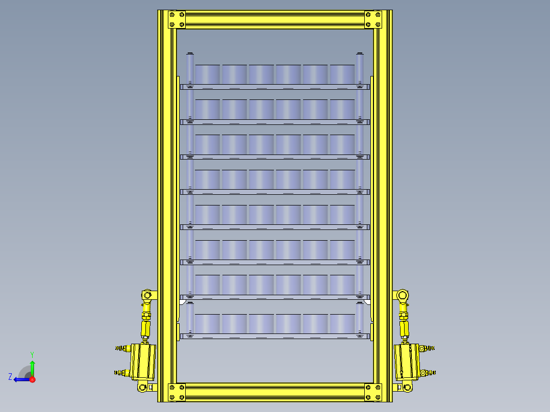 工件分段机构前视图