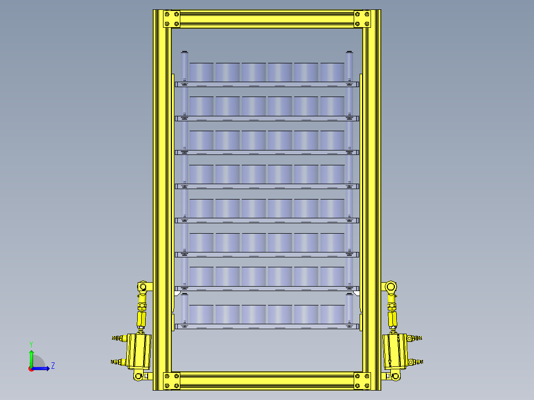 工件分段机构后视图