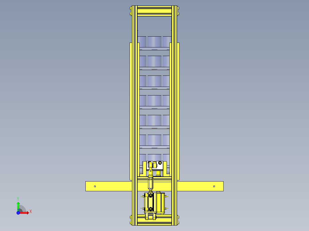 工件分段机构左视图