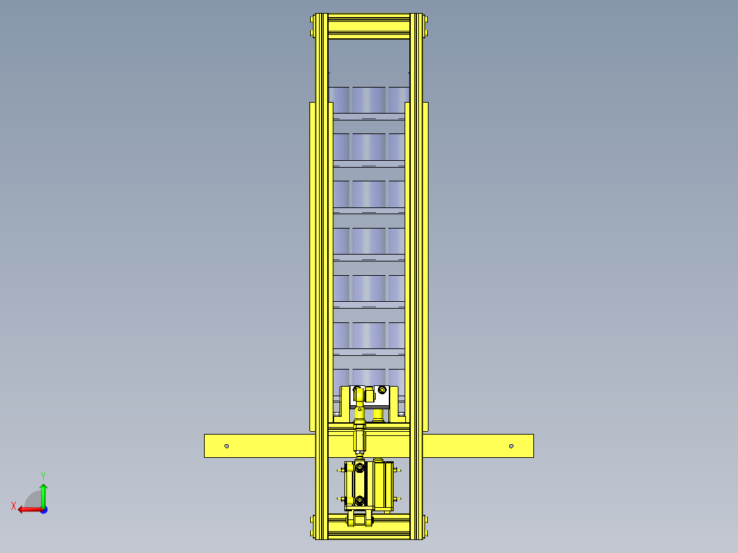工件分段机构右视图