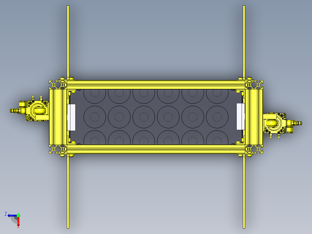 工件分段机构俯视图