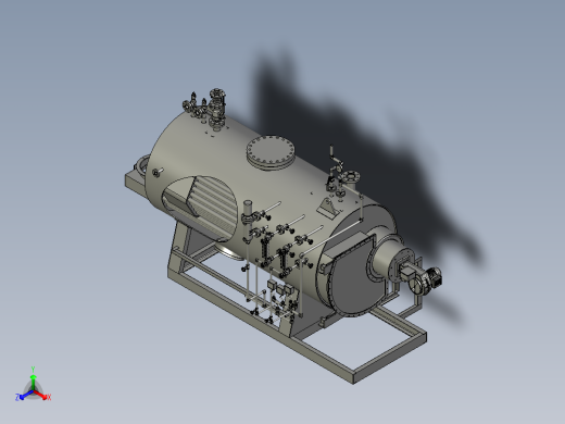 Boiler锅炉汽锅3D数模图纸 STEP格式正等轴测缩略图