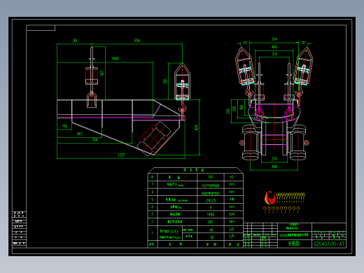 GZG403-00给料机规格尺寸总图