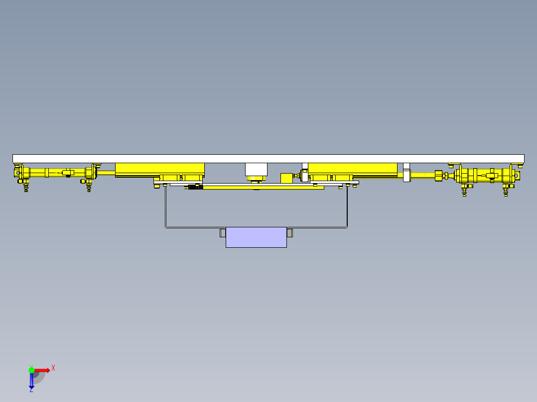 输送带导向定位机构3D模型图纸 STEP格式俯视图