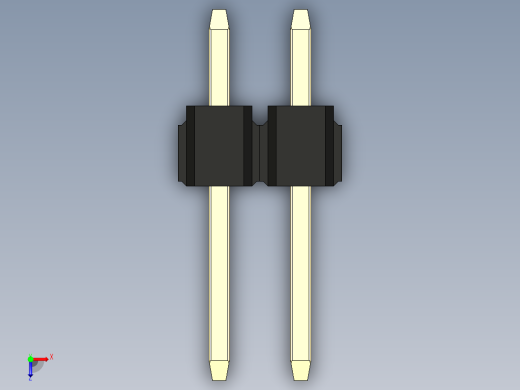 彩色公头100mil（2.54mm）系列-DS1021_black_3x02p_100mil_Type1_rev1.0俯视缩略图