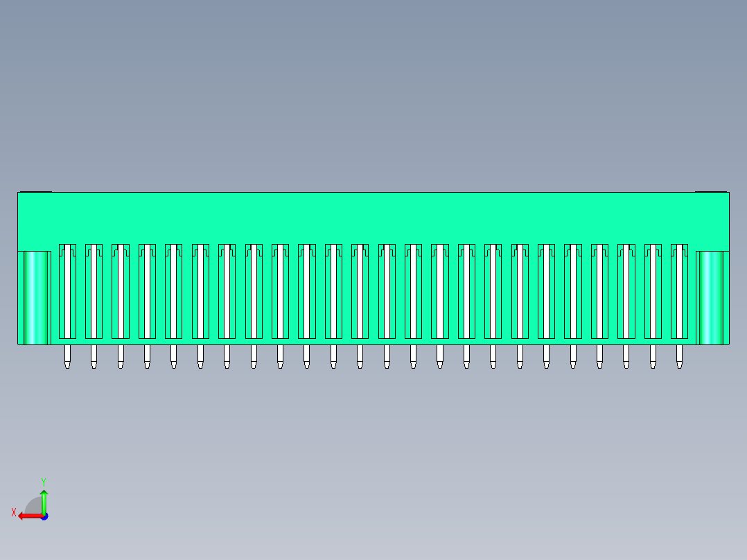 DEGSON 15EDG（公头） 3.81mm 螺钉锁紧，插拔式接线端子 FullPack-15EDGVHM-3.81-48P-14-00AH后视图