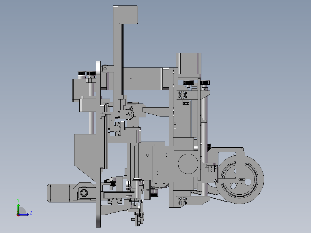 小型接料带机左视图