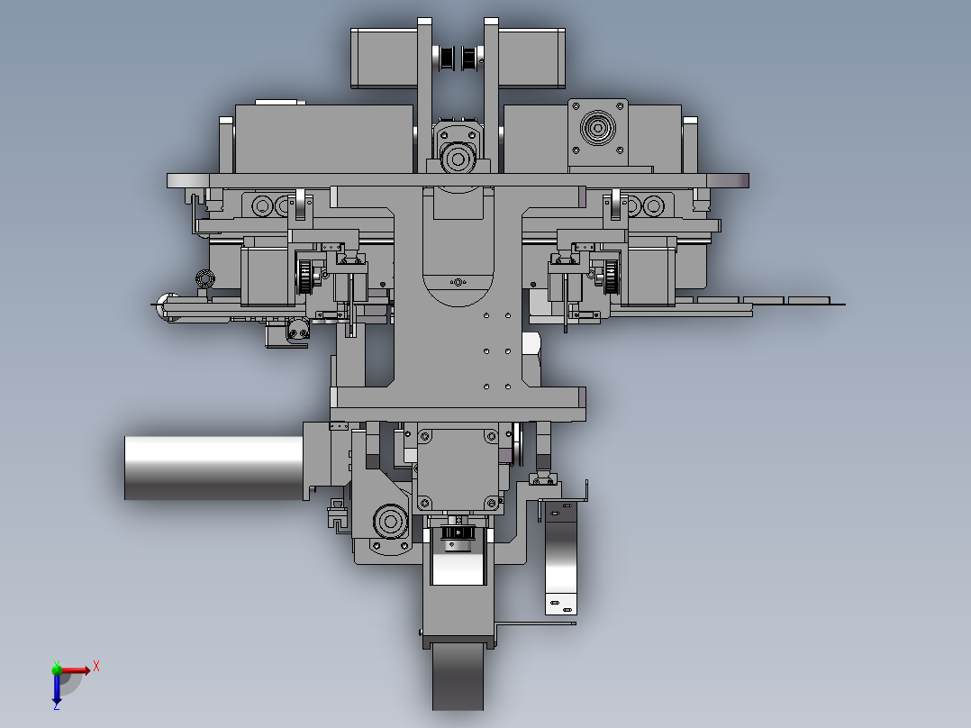 小型接料带机俯视图