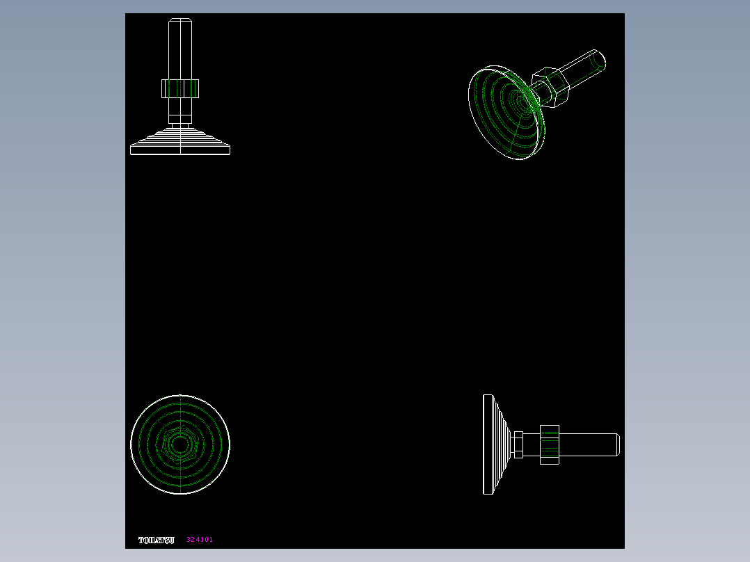 水平調整腳座(SUS製)LVA70-SUS-2D多系列多零件图纸模型