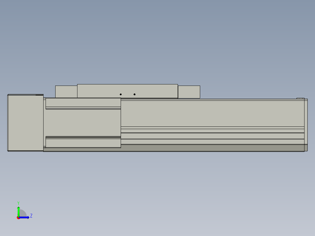 直线模组LHC17-S100-L设计图纸左视图