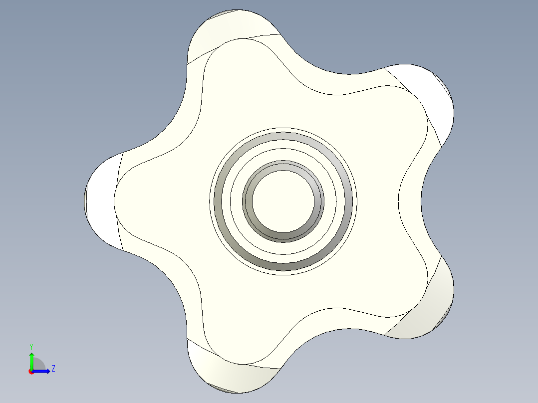 星型把手VCT.p-3D多系列多零件图纸模型左视图