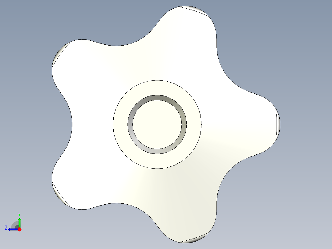 星型把手VCT.p-3D多系列多零件图纸模型右视图