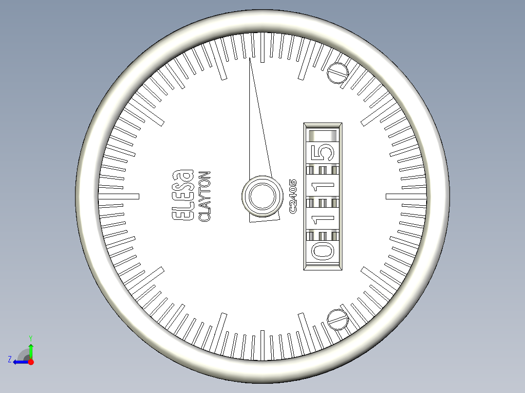 水平指示器PW02-3D多系列多零件图纸模型右视图