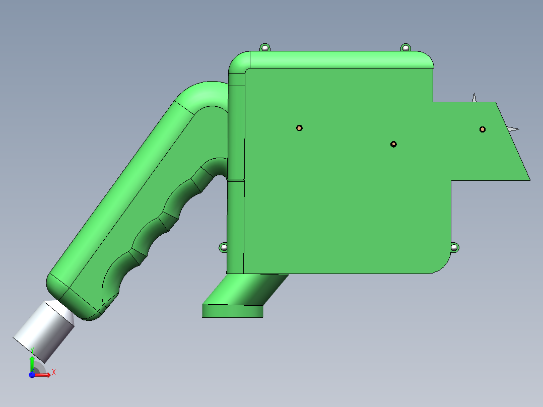 手持式棉花采摘机收获机（sw18可编辑+cad+说明书）前视图