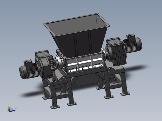 双轴破碎机完整3D图