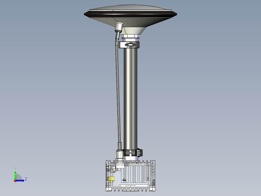 RTK地面接收盒-带天线左视图