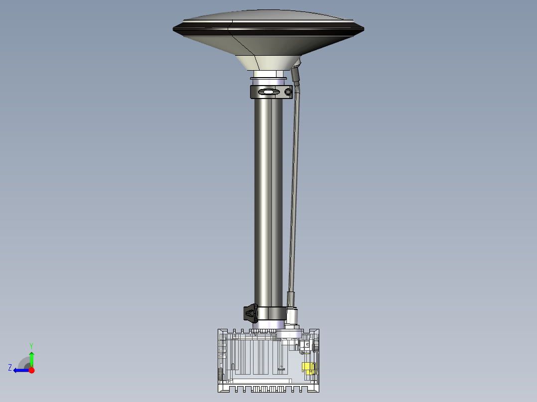 RTK地面接收盒-带天线右视图