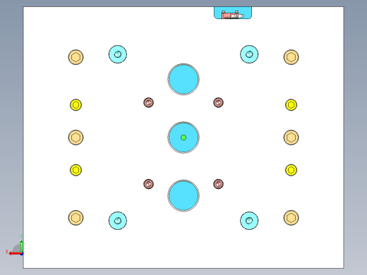 壁式排气扇扇叶注塑模具设计三维后视缩略图