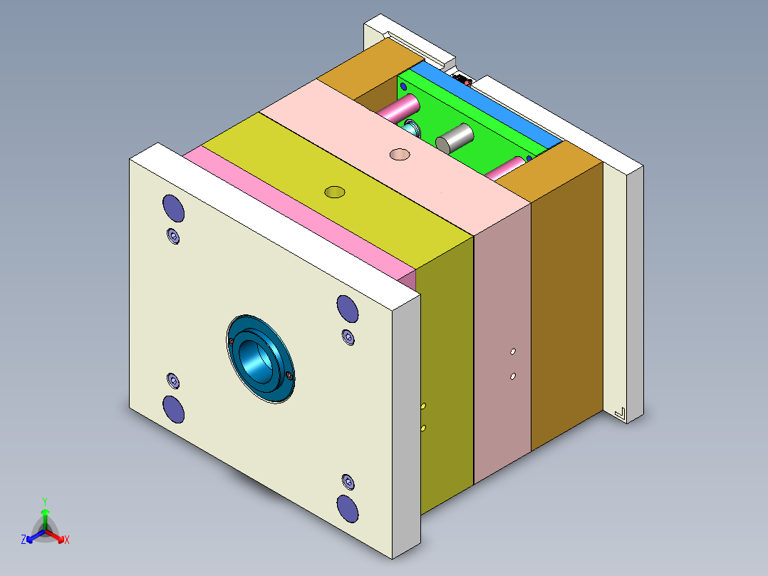 壁式排气扇扇叶注塑模具设计三维正等轴测图