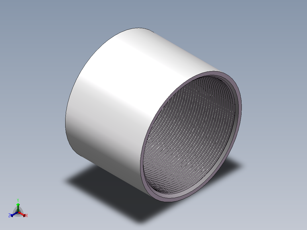 管箍-等径直通 DN80正等轴测图