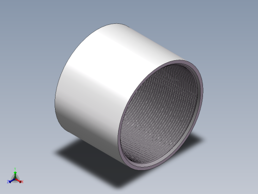 管箍-等径直通 DN80正等轴测缩略图