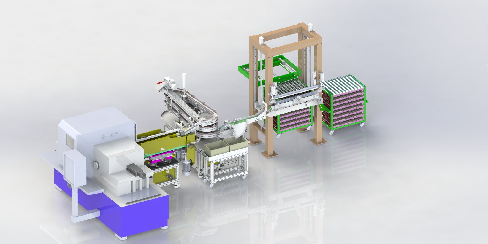 轴承圈加工缓存上料连线sw21可编辑