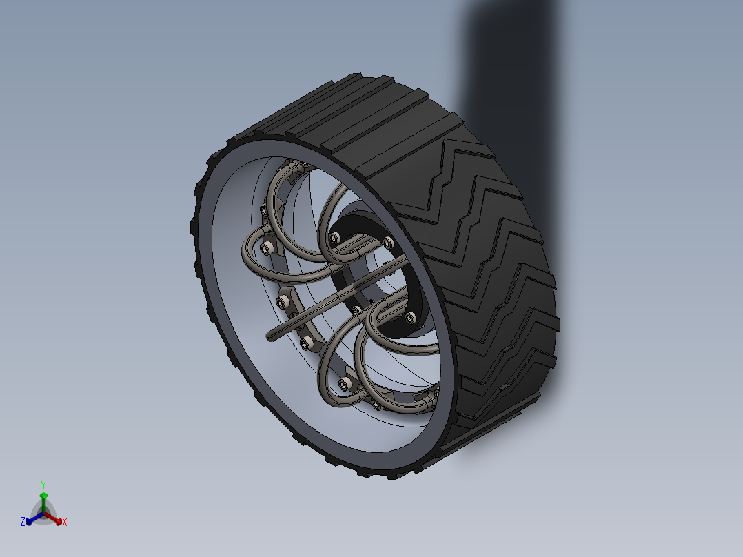 轮胎、车轮、轮毂(12)正等轴测图
