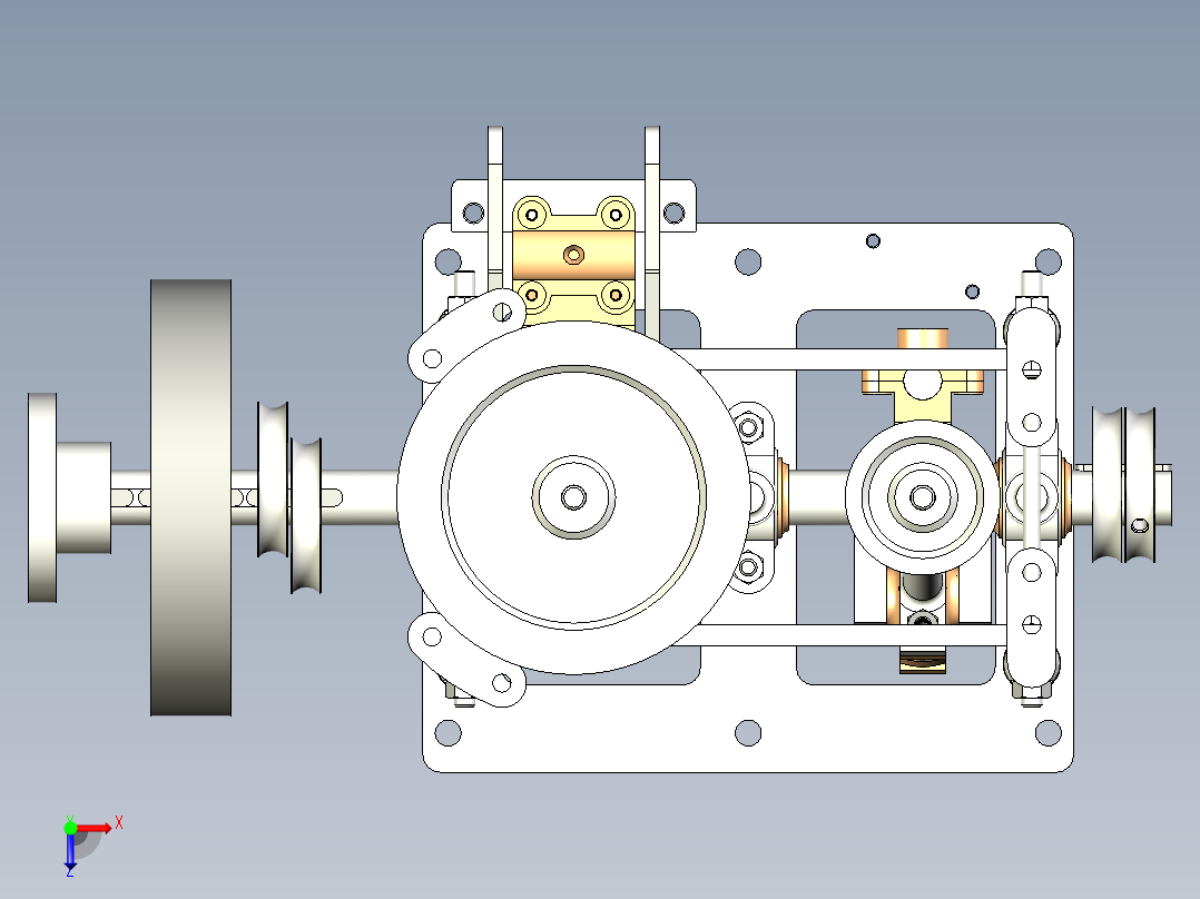 B3003601-蒸汽机俯视图