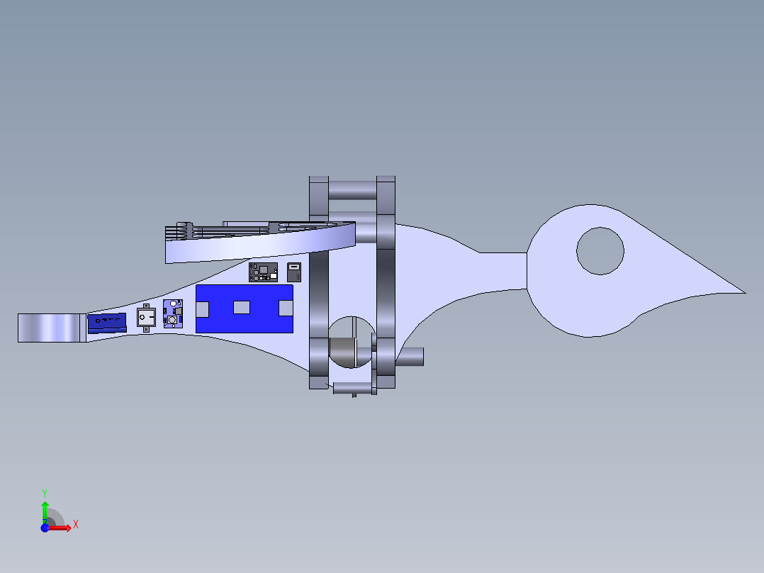 鸟类扑翼结构前视图