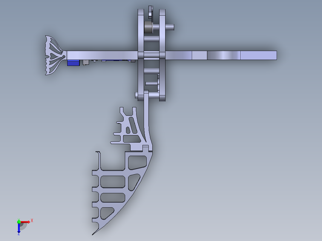 鸟类扑翼结构俯视图