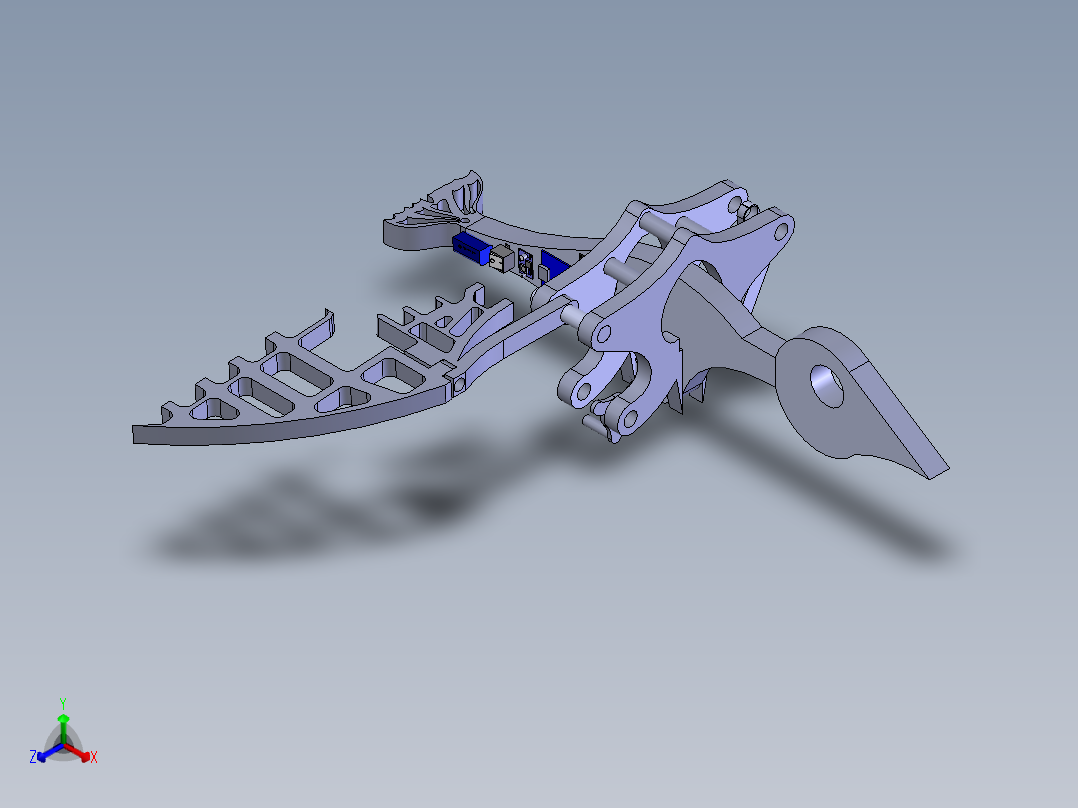 鸟类扑翼结构正等轴测图