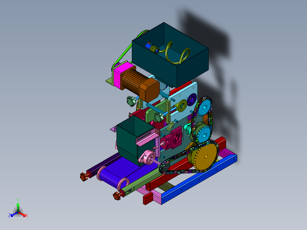 仿手工馄饨电动擀皮机正等轴测图
