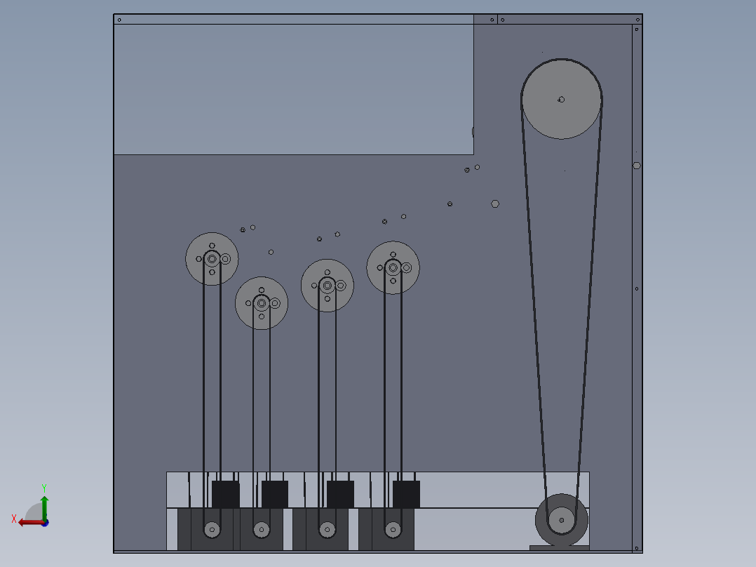 硬币分类包装机3d后视图