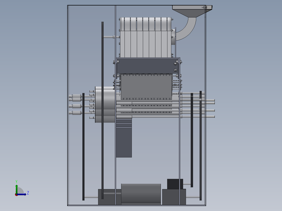 硬币分类包装机3d左视图