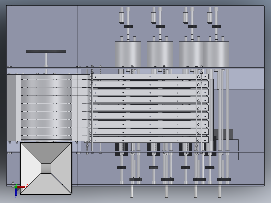 硬币分类包装机3d俯视图
