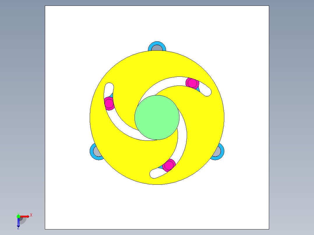 B2005360-三销定心装置俯视图